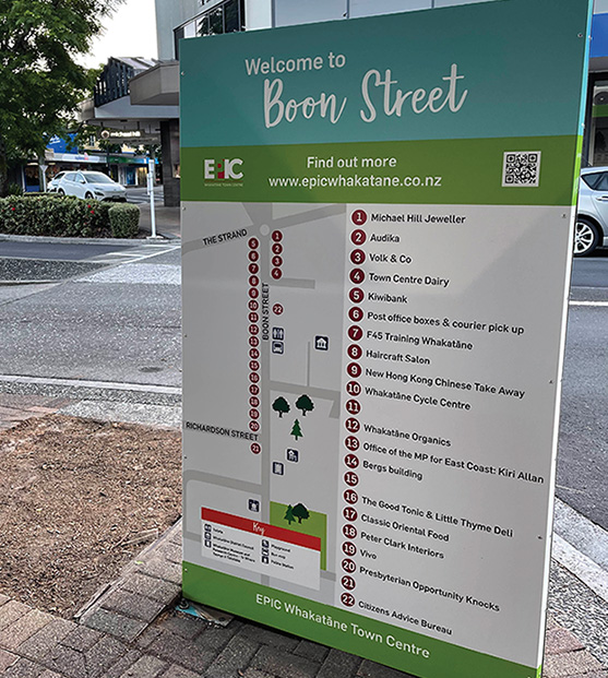 Graphic design for signage for Boon Street